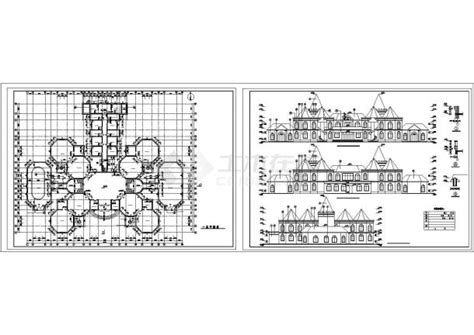 某二层幼儿园教学楼建施cad图，共六张教育建筑土木在线