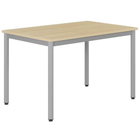 Table Bandana 120 x 80 cm 4 pieds époxy gris alu plateau