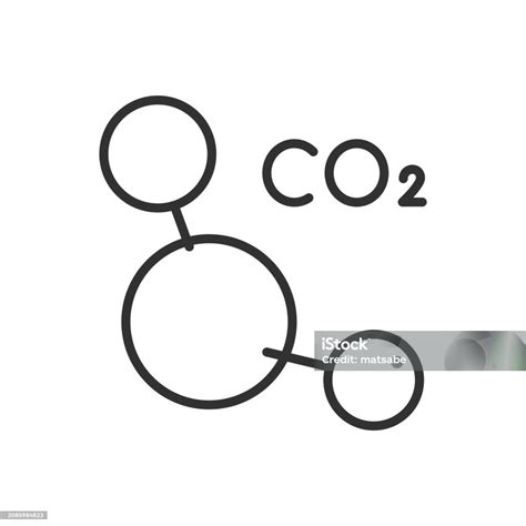 Carbon Dioxide Molecule Linear Icon Co2 Line With Editable Stroke Stock