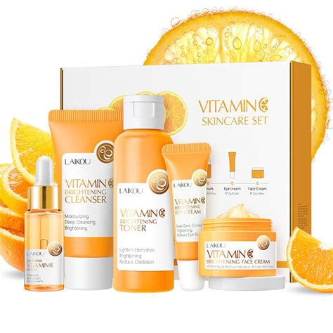 5pcs Skincare T Set For Teenage Girls Vitamin C Skin Care Kit 5 In 1 Skincare