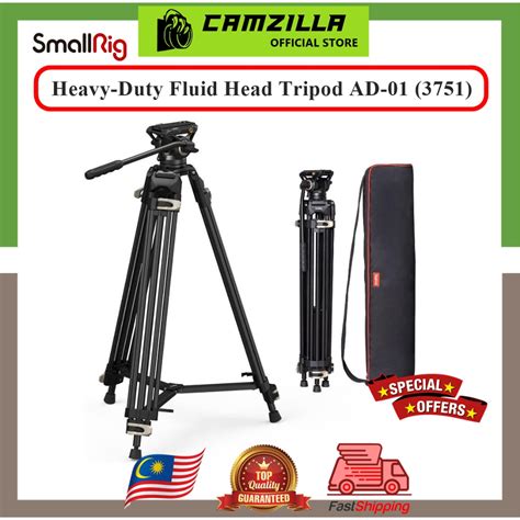 Smallrig Cm Aluminum Alloy Heavy Duty Fluid Head Videotripod Ad