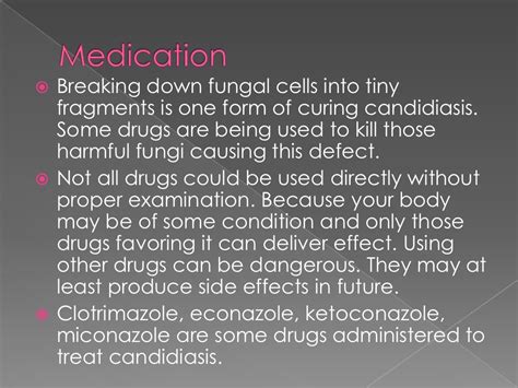 Candidiasis and treatment