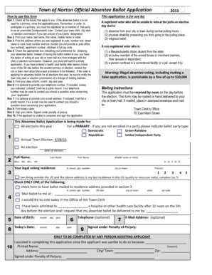 Fillable Online Nortonma Town Of Norton Official Absenteeballot