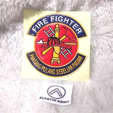 Stiker Pemadam Kebakaran Timbul Damkar Fire Untuk Motor Alfatih Army