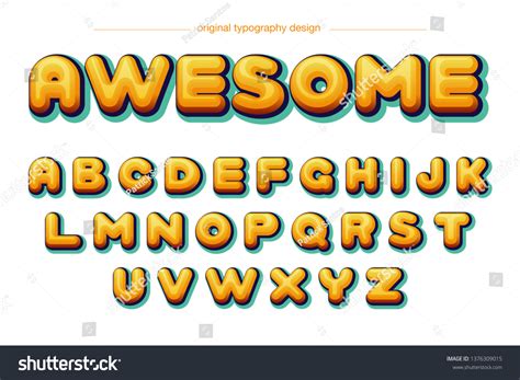 Bubble Colorful Comic Cartoon Typography Design Stock Vector Royalty