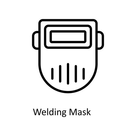 Welding Mask Vector Outline Icons Simple Stock Illustration Stock