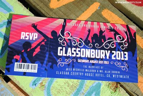 Glastonbury Festival Inspired Wedding Invitations Wed Fest Festival