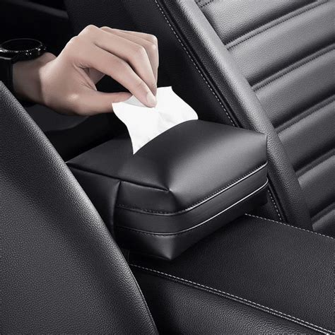 Car Tissue Box Armrest Box Paper Drawer Hanging Car Napkin Bag Car