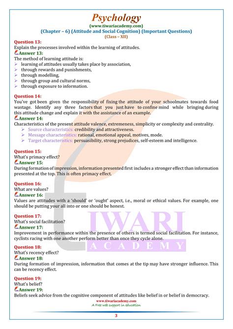 Class 12 Psychology Chapter 6 Important Extra Questions With Answers