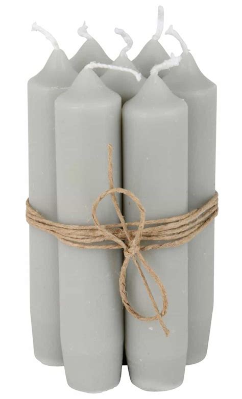 Dove Grey Dinner Candles Short Bundle Of Six The Wax House