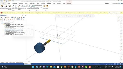 MasterCam Contour Toolpath And Plane Manager G54 G55 YouTube