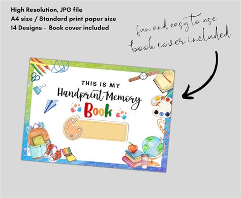 Handprint Memory Book Printable For Prek Preschool Etsy