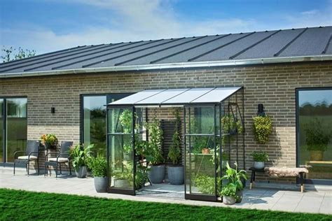 Halls Qube Lean To Greenhouse Black Toughened Glass Steam