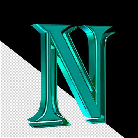 Symbole Turquoise Vue De Gauche Lettre D N Psd Premium