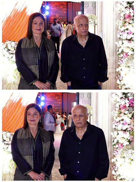 Pooja Bhatt with dad Mahesh Bhatt at Krishna Bhatt wedding