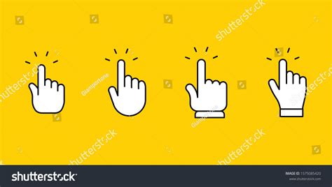 Hand Clicking Icons Collection Set Finger Stock Vector Royalty Free