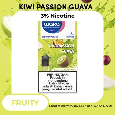 Jual WAKA Pod SoMatch Mini Kiwi Passion Guava Isi 1 Pod Di Lapak