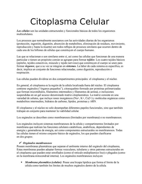 Citoplasma Celular Resumen Histolog A Texto Y Atlas Citoplasma