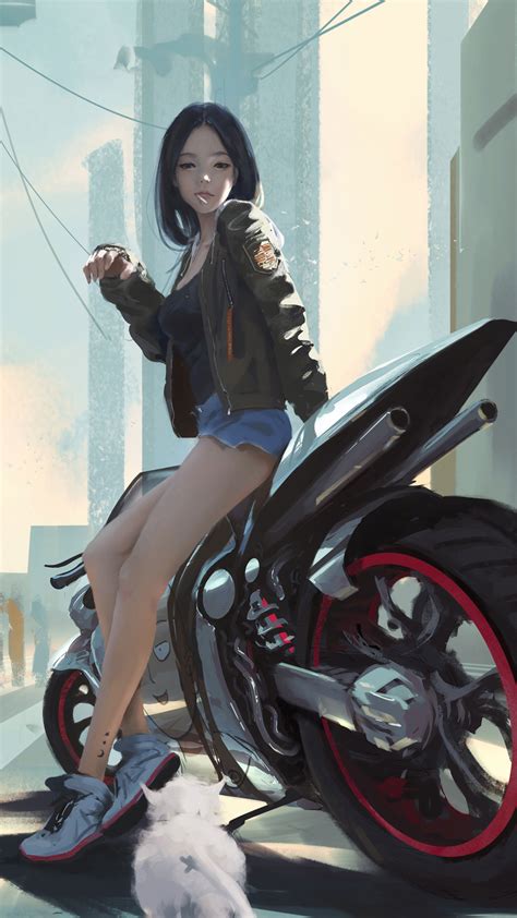 2160x3840 Anime Biker Girl Sony Xperia X,XZ,Z5 Premium ,HD 4k Wallpapers,Images,Backgrounds ...