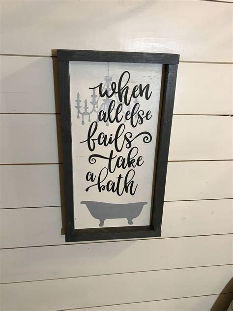 Modern Farmhouse Framed Bathroom Decor Take A Bath X Bathroom Wall