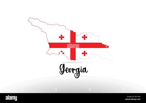 Georgia Country Flag Inside Country Border Map Design Suitable For A