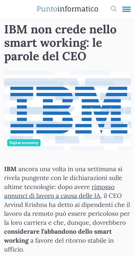 Bioccolo Gruppo Per Lo Smartworking On Twitter Il Ceo Di Ibm Da