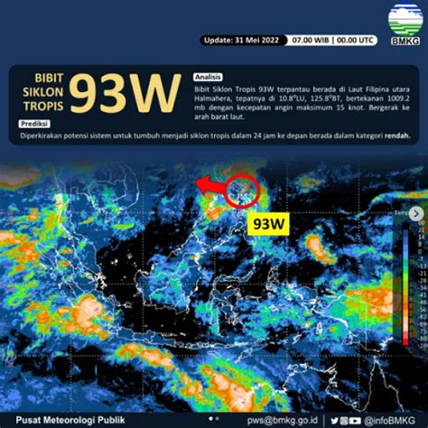 Bibit Siklon Tropis 93W Terpantau Di Laut Filipina BMKG Waspada Hujan