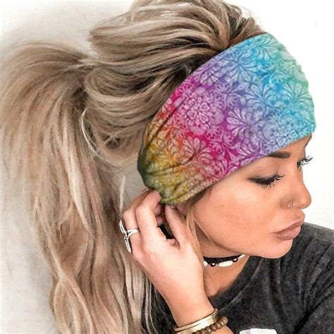 Yean Boho Stirnband breite Headwraps elastische Haarbänder Yoga