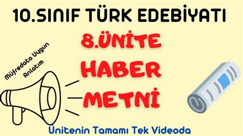 Sinif T Rk Edeb Yati N Te Haber Metn Pdf Youtube