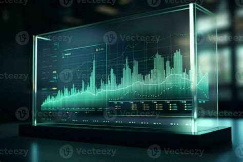 Abstract Glowing Forex Chart Interface On Blurry Night City Background