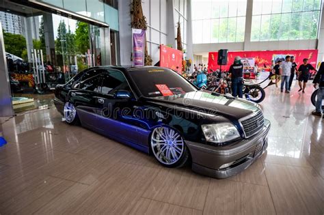 Toyota Crown Athlete S210 With Modified Wheels On Parking Lot Editorial