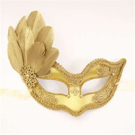 Gold Embroidery Masquerade Mask With Gold Feathers Venetian | Etsy ...