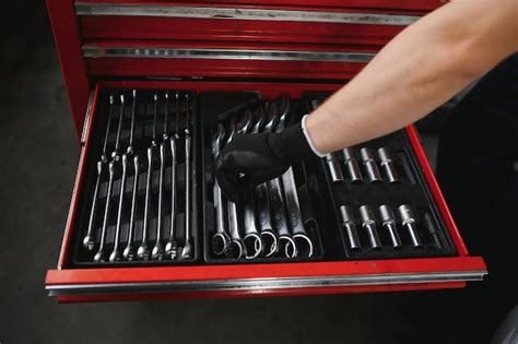 Premium Photo | A set of tools for repair in car service