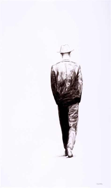 Man Walking Away Drawing