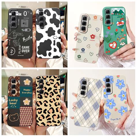 Infinix Hot 50 4G X6882 นารกพมพซลโคนนม Jelly Case Hot50 4G เลนสปองกนเคสโทรศพท