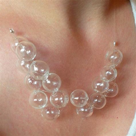 Glass Bubble Necklace Clear Bubble Necklace Bubble Statement Etsy