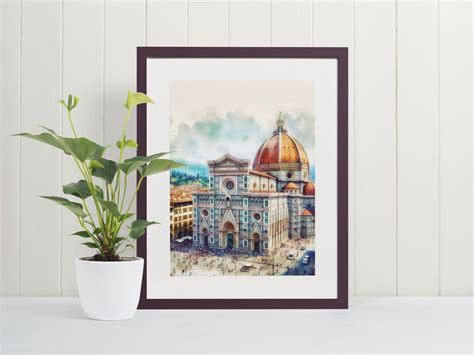 Duomo Florence Watercolor Art Print Italy Painting, Wall Art, Original ...