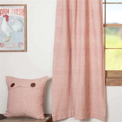 Homespun Red Ticking 20 X 20 Pillow Cover Throw Pillow Collection