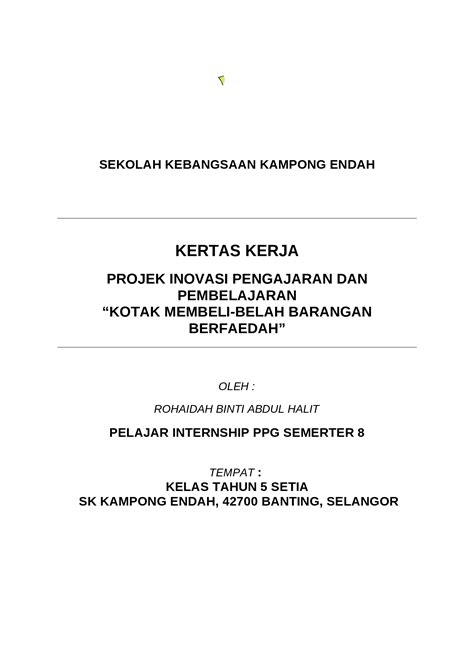 DOCX Kertas Kerja Projek Inovasi Sekolah 2011 DOKUMEN TIPS