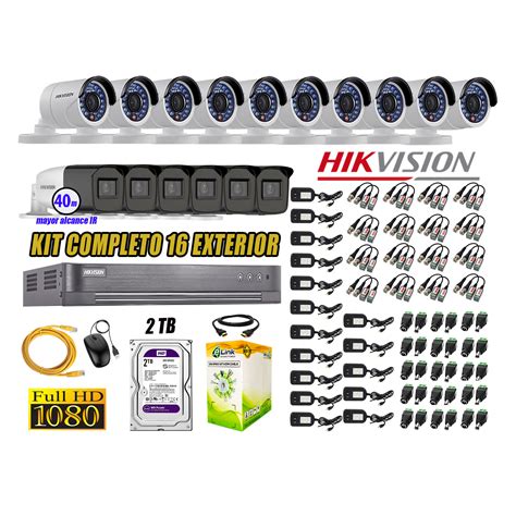 Ripley HIKVISION CÁMARAS DE SEGURIDAD KIT 16 EXTERIOR FULL HD 1080P