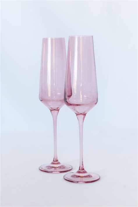 Estelle Colored Champagne Flute Set Of 2 {rose} Estelle Colored Glass