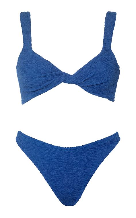 Hunza G Juno Seersucker Bikini In Blue Lyst