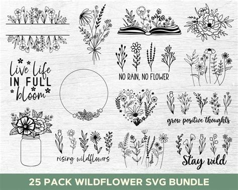 Blumen Svg Bundle Wildblumen Svg Bundle Blumen Svg Bleib Wild Svg