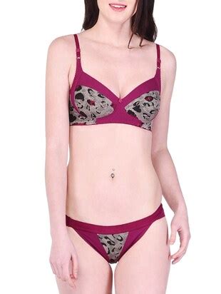 Buy Online Red Cotton Bras And Panty Set From Lingerie For Women By