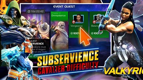 Subservience Event Quest Chap Valkyrie Boss Cavalier Difficulty