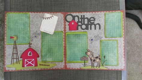 Down On The Farm Layout For Exploring Cricut Challenge Scrapbook