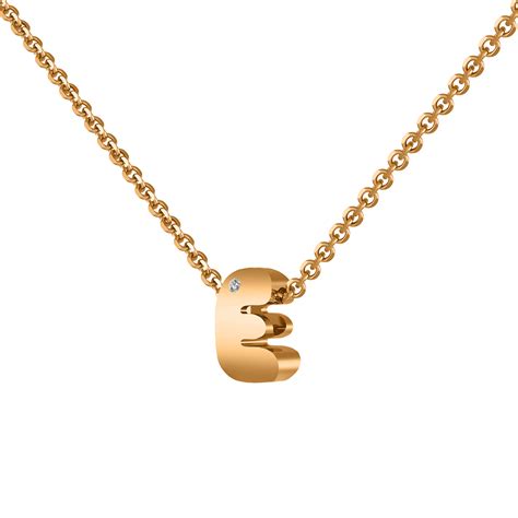 0.01CT Diamond Letter ”E” Pendant in 14K Gold – Acrodia