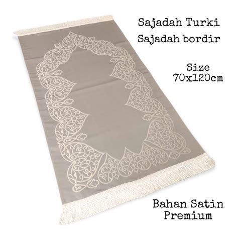 Jual Cod Sajadah Turki Motif Bunga Bahan Silk Satin Bordir Premium