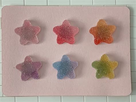 Gummy Stars Sugar Coated Rainbow Color Miniature Fridge Office Etsy