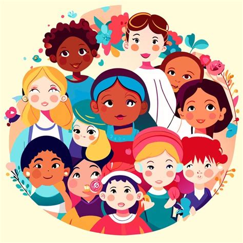 Premium Vector | Global diversity in children art